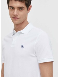 Polo tričko Abercrombie & Fitch bílá barva