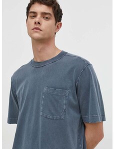 Bavlněné tričko Abercrombie & Fitch tmavomodrá barva