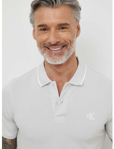 Polo tričko Calvin Klein Jeans šedá barva
