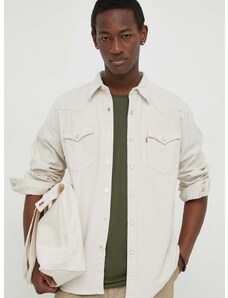 Bavlněná košile Levi's šedá barva, regular, s klasickým límcem