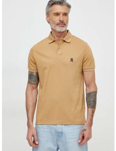 Bavlněné polo tričko Tommy Hilfiger béžová barva