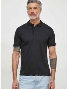 Bavlněné polo tričko Calvin Klein černá barva, K10K112473