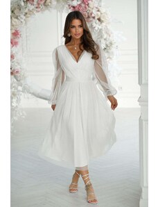 Bicotone Bílé tylové šaty Ariela