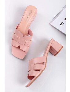 Bestelle Růžové pantofle na hrubém podpatku Tamy
