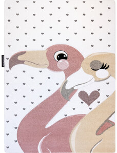 Dywany Łuszczów Dětský kusový koberec Petit Flamingos hearts cream