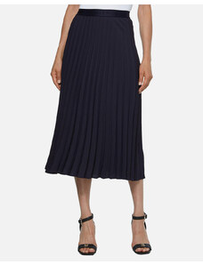 TOMMY HILFIGER FLUID TWILL PLEATED MIDI SKIRT