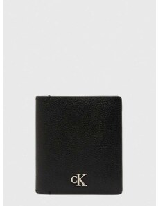 Kožená peněženka Calvin Klein Jeans černá barva, K50K511449
