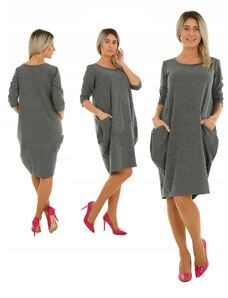 Fashionweek Dámské šaty volné bavlněné oversize šaty s kapsami OVERSIZED MF853