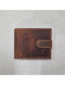 Pánská kožená peněženka WILD se zapínáním- hnědá