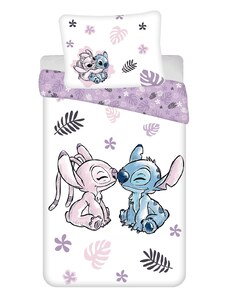 lilo and stitch,white Oboustranné bavlněné povlečení - Lilo and Stitch White