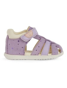 Dětské kožené sandály Geox SANDAL MACCHIA fialová barva