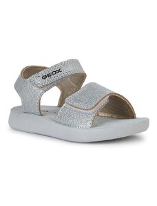 Dětské sandály Geox SANDAL LIGHTFLOPPY stříbrná barva