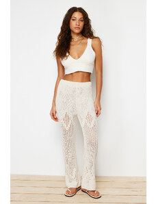 Trendyol Stone Openwork/Hole Bohemian Wide Leg Trousers