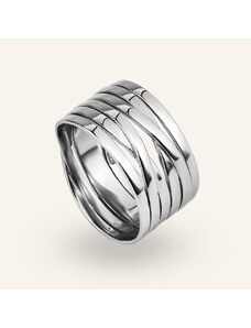 SilveAmo Stylový stříbrný prsten Twisted 54