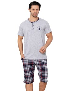 La Penna Pánské krátké pyžamo LaPenna 22300 šedá