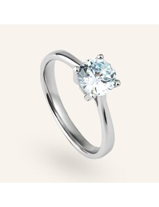SilveAmo Stříbrný prsten se světle modrým kamenem 50