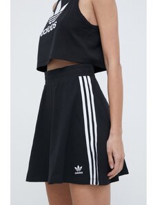 Sukně adidas Originals 3-Stripes černá barva, mini, áčková, IU2526