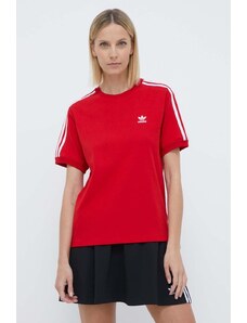 Tričko adidas Originals 3-Stripes Tee červená barva, IR8050