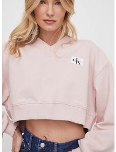 Mikina Calvin Klein Jeans dámská, růžová barva, hladká