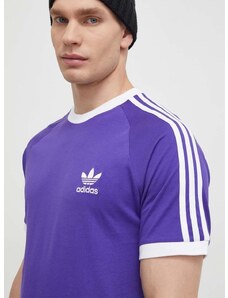 Bavlněné tričko adidas Originals 3-Stripes Tee fialová barva, s aplikací, IM9394