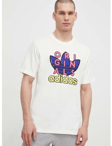 Bavlněné tričko adidas Originals Ts Tee béžová barva, s potiskem, IS2911