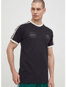 Bavlněné tričko adidas Originals Sport Graphic Cali Tee černá barva, s aplikací, IS1413