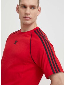 Bavlněné tričko adidas Originals SST Tee červená barva, s aplikací, IR9449