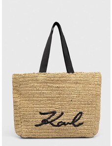Plážová taška Karl Lagerfeld béžová barva