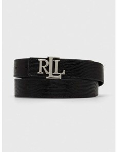 Oboustranný kožený pásek Lauren Ralph Lauren dámský, černá barva, 412935630