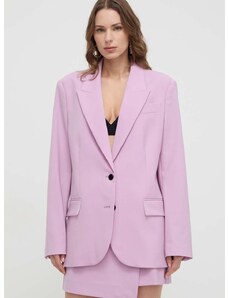 Blazer s příměsí vlny Karl Lagerfeld růžová barva