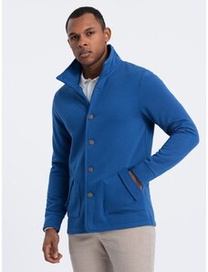 Ombre Clothing Módní modrá mikina na knoflíky V1 SSZP-0171