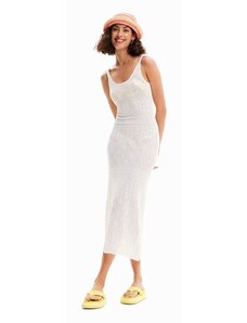 Dámské šaty DESIGUAL 24SWMF02 1000 SWIM_DRESS KENIA 1000 WHITE