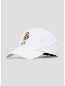 Bavlněná baseballová čepice Polo Ralph Lauren bílá barva, s aplikací, 710706538
