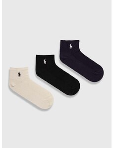 Ponožky Polo Ralph Lauren 3-pack dámské, černá barva