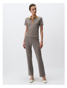 Jimmy Key Mixed High Waist Patterned Knitted Trousers