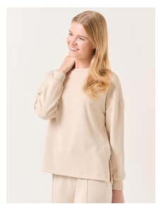 Jimmy Key Beige Crew Neck Long Sleeve Oversized Sweatshirt