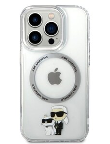 Ochranný kryt na iPhone 15 Pro - Karl Lagerfeld, IML Karl and Choupette NFT MagSafe Transparent