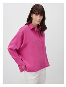 Jimmy Key Pink Loose Fit Low Sleeve Long Back Woven Shirt