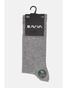 Avva Men's Gray Plain Bamboo Cleat Socks