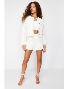 Trendyol White Button Detailed Denim Jacket