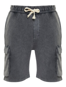 Trendyol Anthracite Regular/Normal Cut Antique/Pale Effect Shorts with Cargo Pockets & Bermuda