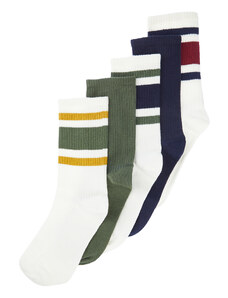 Trendyol 5-Pack Multi Color Cotton Striped College-Tennis-Mid-Length Socks