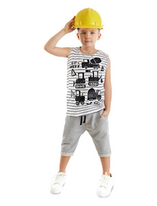 Denokids Boys Construction Truck T-shirt Capri Shorts Set