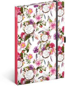 Presco Notes Lapač snů růžový linkovaný, 13 × 21 cm