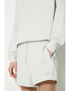 Bavlněné šortky New Balance MS41511AHH šedá barva, melanžové