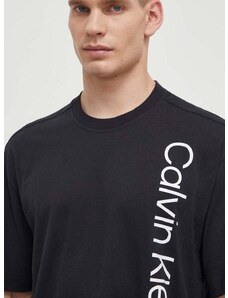 Bavlněné tričko Calvin Klein Performance černá barva, s potiskem