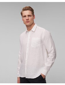 Bílá lněná pánská košile Vilebrequin Caroubis
