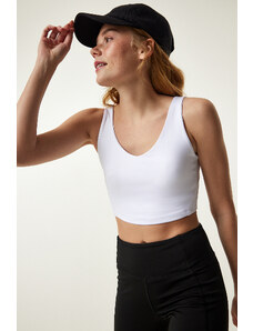 Happiness İstanbul White Strappy Shaper Sports Bra