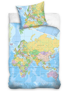 Carbotex Dětské povlečení Světová Mapa
