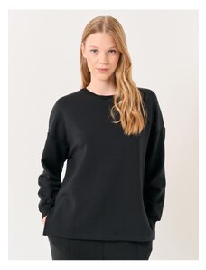 Jimmy Key Black Crew Neck Long Sleeve Oversized Sweatshirt.